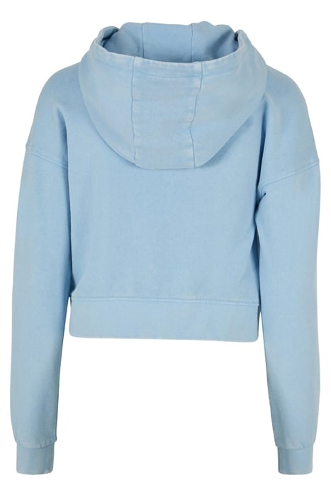 LADIES SHORT FLOWER EMBROIDERY TERRY HOODY BALTICBLUE 5