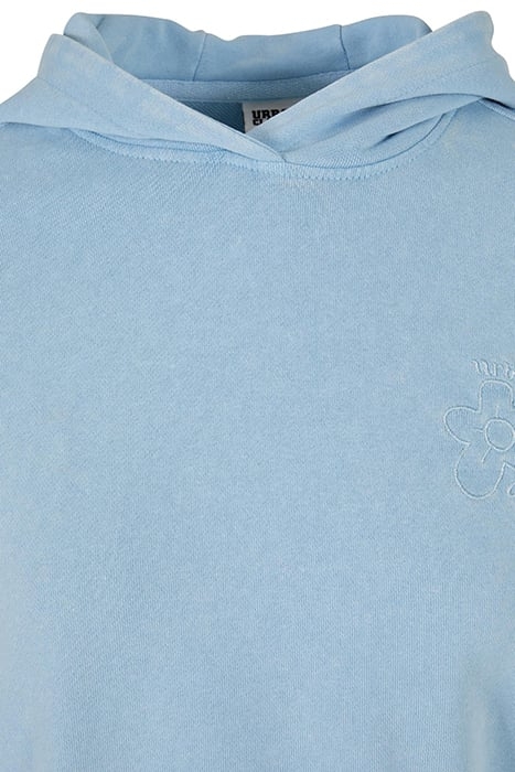 LADIES SHORT FLOWER EMBROIDERY TERRY HOODY BALTICBLUE 8