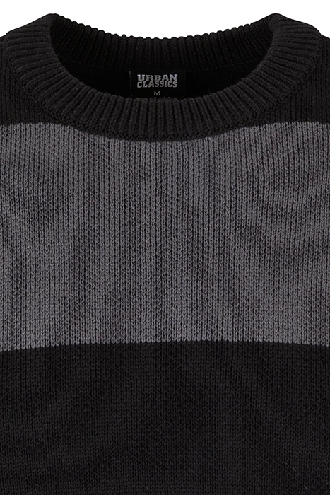 HEAVY OVERSIZED STRIPED SWEATSHIRT BLACK/DARKSHADOW 8