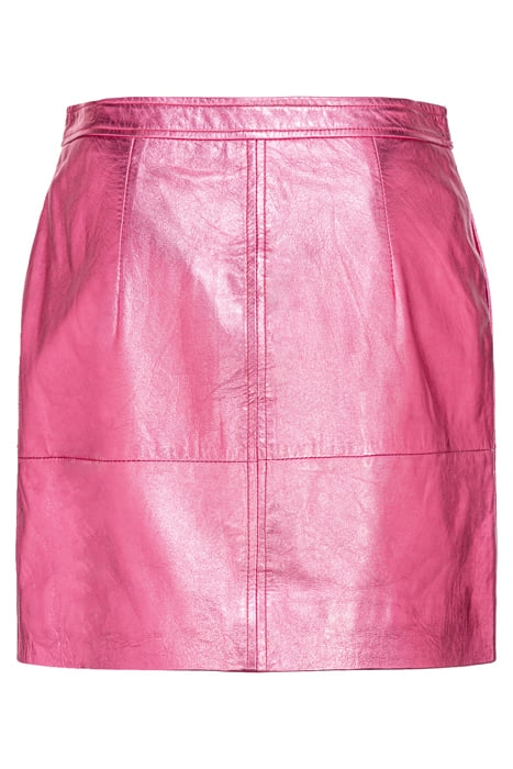 GERARDINA GONNA PELLE LAMINATA METALLIC PINK 3