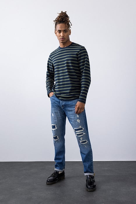 5-POCKET MID WAIST DARK BLUE 5