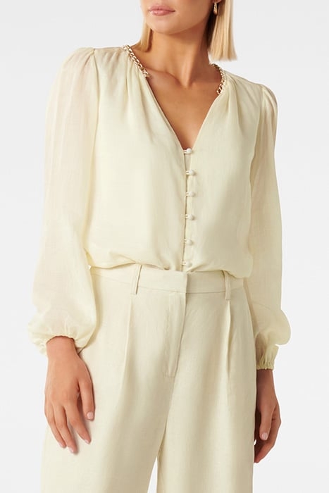 BLAIR CHAIN DETAIL BLOUSE NEUTRAL 1