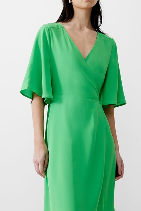 WRAP ANGEL SLV DRESS LONG POISE GREEN 3