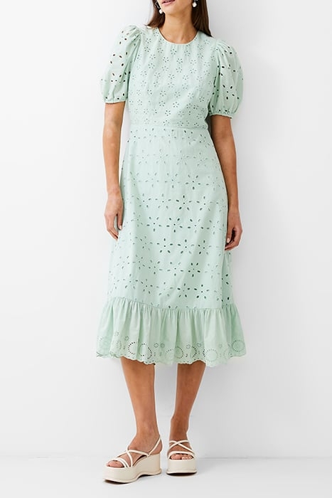 BRODERIE TIERED DRESS L MINT 1