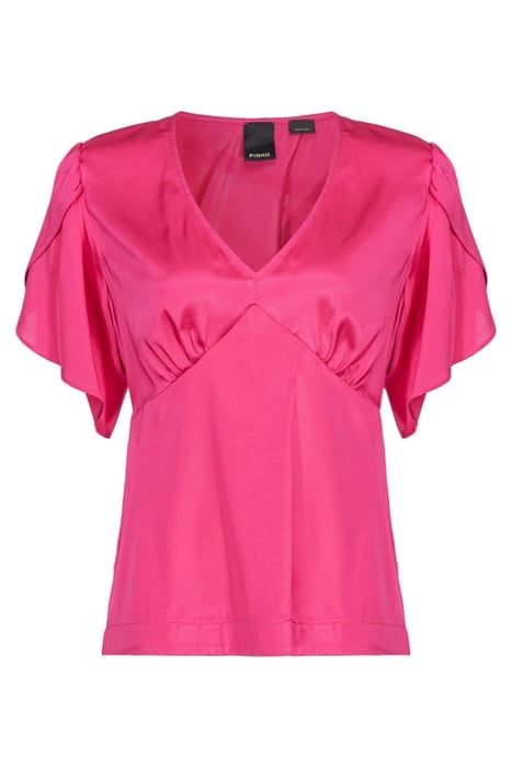 WILLIAMSON BLUSA SATIN STRETCH FUCHSIA PURPLE 1