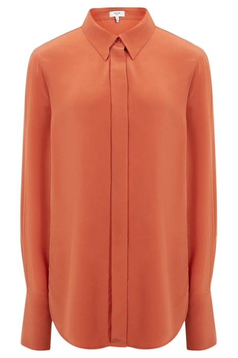 EDEN-MATTE BUTTON-DOWN SHIRT ORANGE 4
