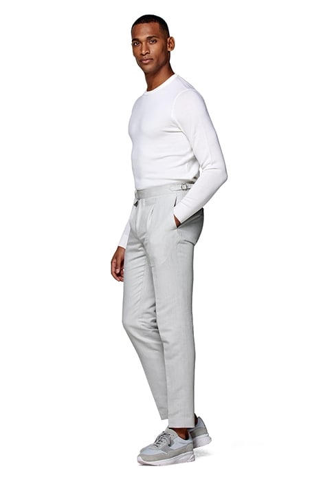 LIGHT GREY PLEATED BRENTWOOD TROUSERS LIGHT GREY 5