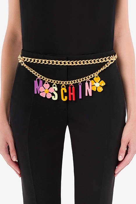 FLOWER LETTERING CHARM CHAIN BELT GOLD 2