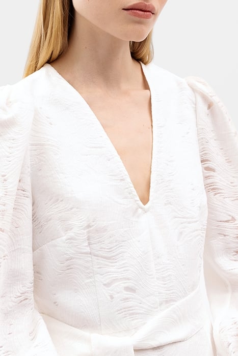 NICKY MINI LENGTH DEEP V-NECK DRESS SNOW WHITE 5