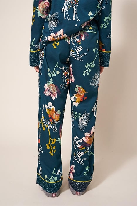 NINA PJ BOTTOM TEAL PRINTED 2