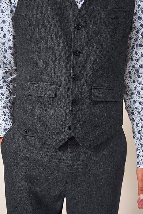 HEATH WAISTCOAT CHARCOAL GREY 4