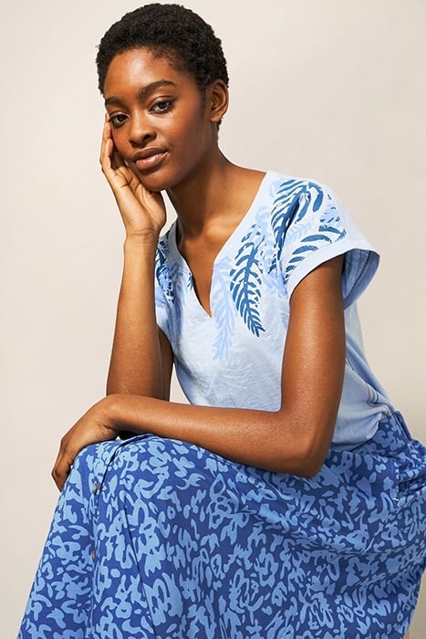 MORA JERSEY MIDI SKIRT BLUE 4