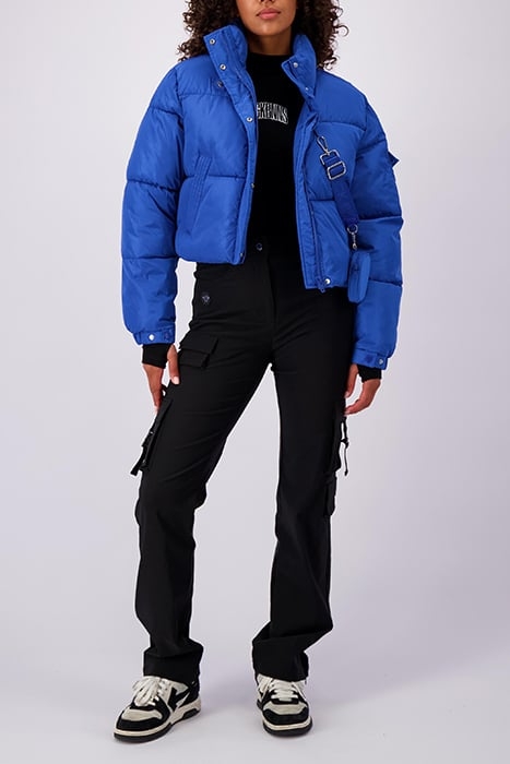 CROPPED BELT JACKET BLUE 2