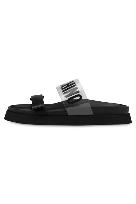 PVC LOGO BAND SANDALS BLACK 1