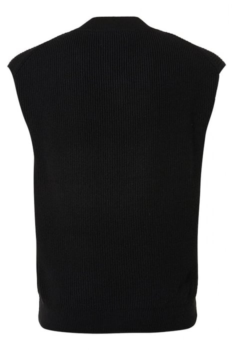 SPENCER V-NECK RELIEF RIB JACQUARD WITH WOOL BLACK 5