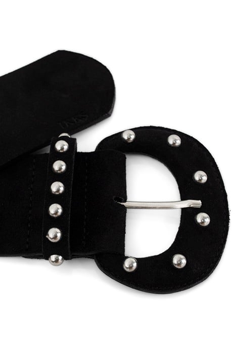 BLACK SUEDE STUDDED WIDE BELT 5