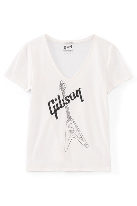 WHITE GIBSON ELECTRIC GUITAR T-SHIRT 3