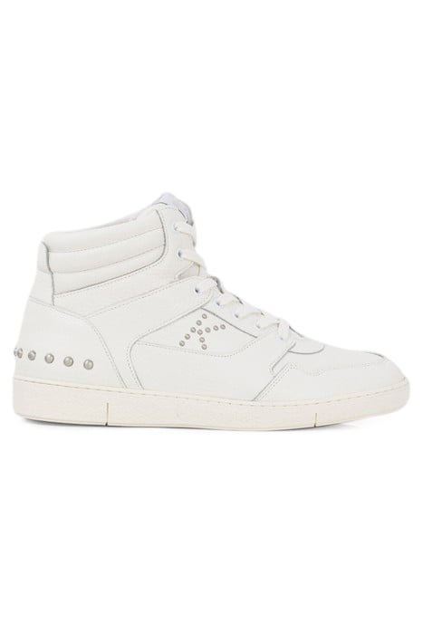 WHITE LEATHER TRAINERS WITH STUD DETAILS 1