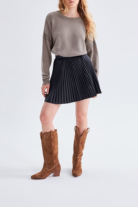 BEIGE KNIT SWEATER WITH DIAMANTE ARMHOLES 6