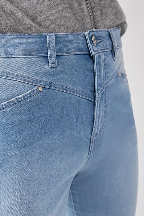 LIGHT BLUE FRINGED CUFF SCULPT UP SLIM JEGGINGS 4