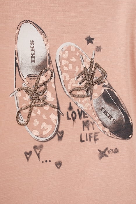 GIRLS’ PINK EMBROIDERED LACE-UP TRAINERS T-SHIRT 5