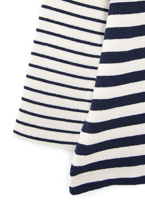 BOYS' NAVY ASYMMETRIC SEAM SAILOR STRIPE T-SHIRT 4