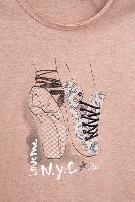 GIRLS’ PINK BALLET SHOE-TRAINERS T-SHIRT 4
