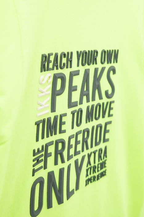 BOYS’ NEON GREEN RUBBER SLOGAN T-SHIRT 6