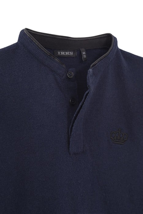 BOYS’ NAVY KNIT BUTTON-NECK SWEATER 5