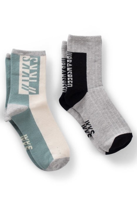 BOYS’ GREEN/GREY SOCKS 2