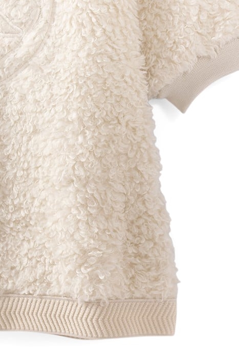 BABY GIRLS’ ECRU SHERPA DRESS WITH EMBROIDERED LOGO 4