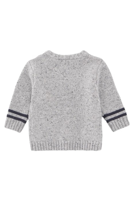 BABY BOYS’ GREY MARL KNIT SWEATER WITH XL EMBROIDERY 2