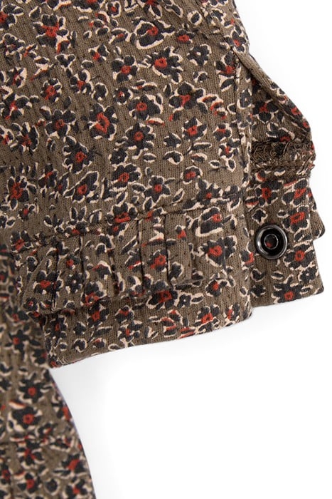 BABY GIRLS’ KHAKI LEOPARD FLORAL PRINT DRESS 7