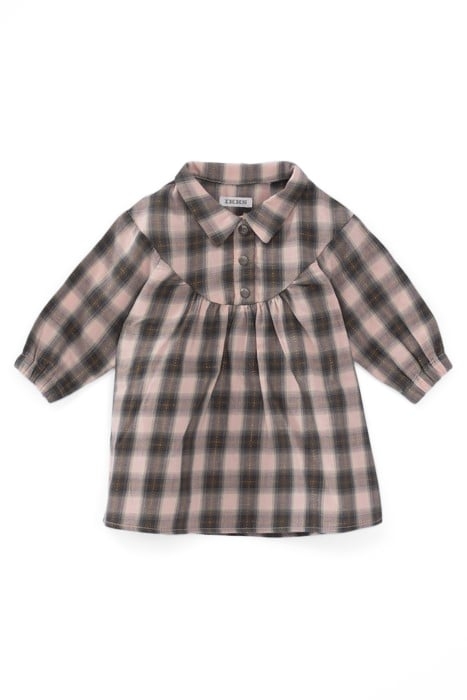 BABY GIRL’S GREY CHECK SHIRT-DRESS 1