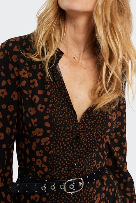 BLACK LEOPARD PRINT LONG DRESS 6