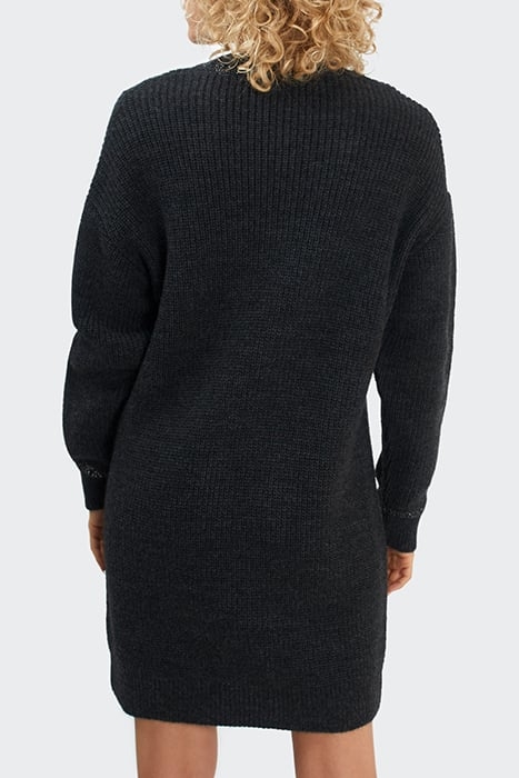 CHARCOAL LUREX KNIT V-NECKLINE DRESS 2