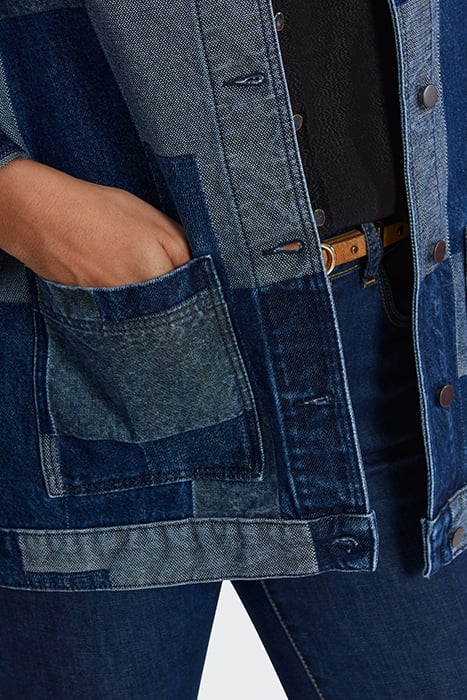 BLUE DENIM PATCHWORK-STYLE JACKET 7