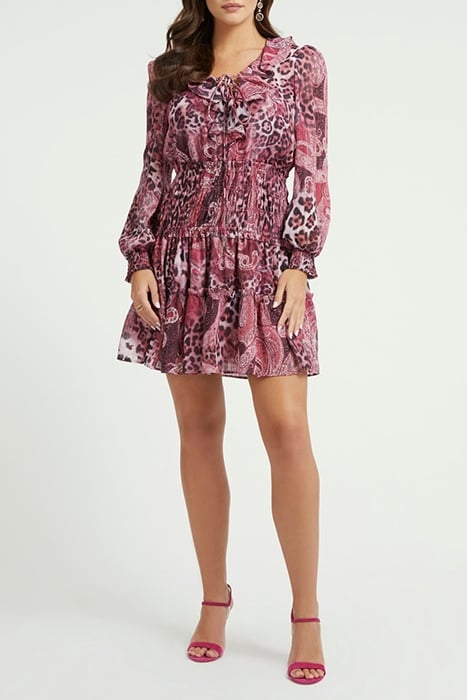 GUESS ECO LS LACE UP FLARED LU PURPLE KASHMIR PRINT 3