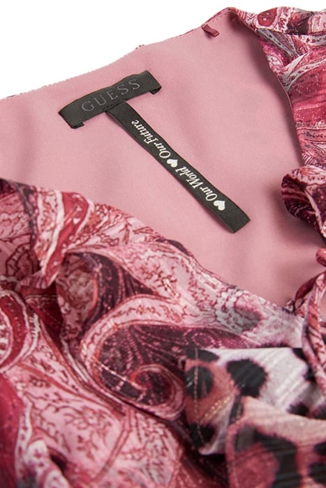 GUESS ECO LS LACE UP FLARED LU PURPLE KASHMIR PRINT 7