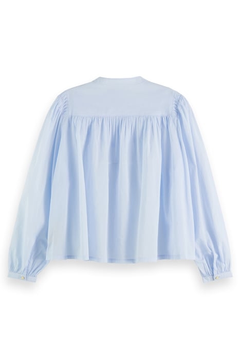 SHIRT WITH PIN TUCK YOKE AND GATHERING SHIRT BLUE 2