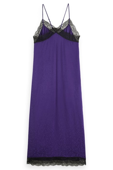 CAMI DRESS WITH LACE DETAIL AUBERGINE 2