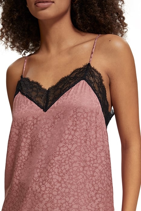 CAMISOLE WITH BLACK LACE DETAIL WEATHERED PINK 6