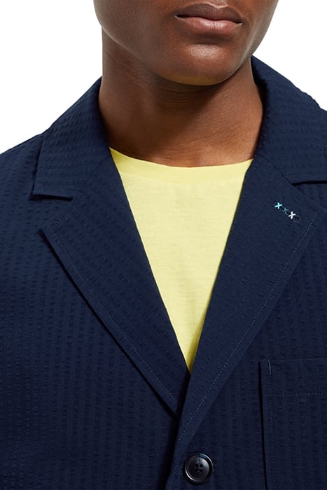 UNCONSTRUCTED SEERSUCKER BLAZE NAVY BLUE 7