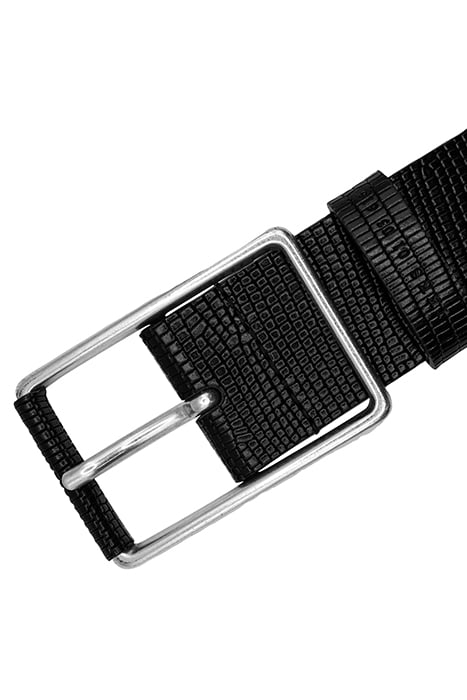 BLACK PYTHON-LOOK EMBOSSED LEATHER BELT BLACK 3