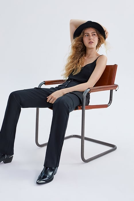 BLACK COMBAT-STYLE FLARED TROUSERS BLACK 5