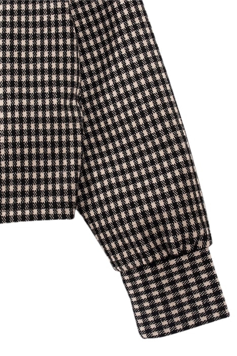 GIRLS' BLACK AND BEIGE HOUNDSTOOTH MOTIF SWEATSHIRT BLACK 5