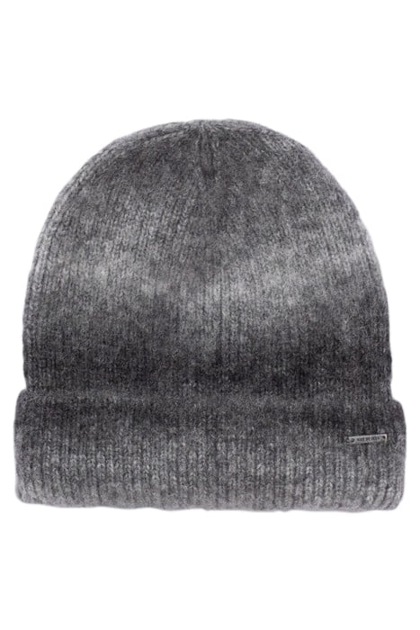GIRLS’ GREY DEEP DYE-STYLE RIBBED KNIT BEANIE GREY 1