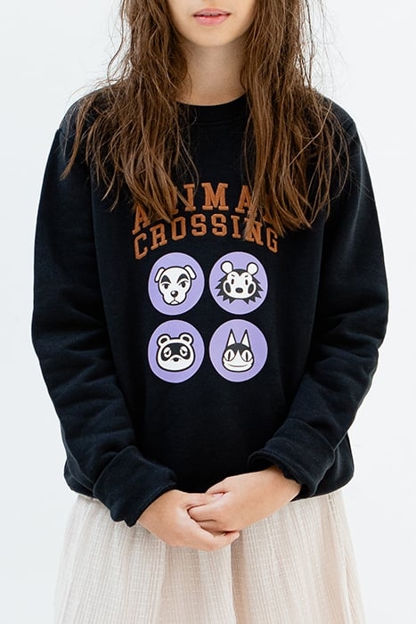 BOYS’ BLACK ANIMAL CROSSING™ SWEATSHIRT WITH 4 IMAGES BLACK 1