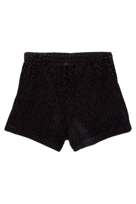 GIRLS’ BLACK TEXTURE, LUREX, JACQUARD VELVET KNIT SHORTS BLA 2