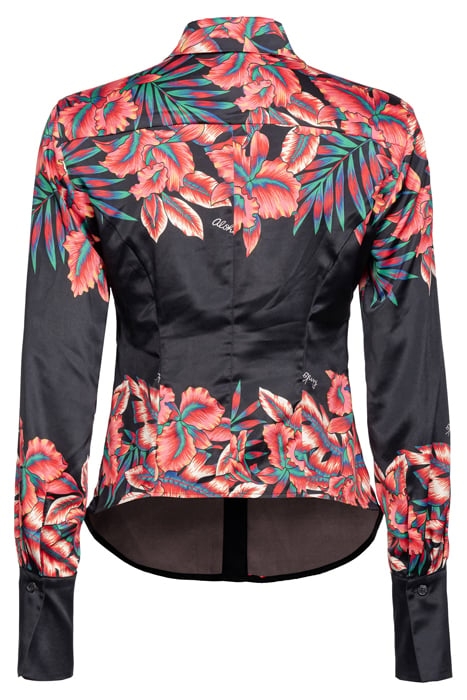 CRIMINALE CAMICIA RASO ST. RIGA TROPICALE BLACK/RED MULTI 2